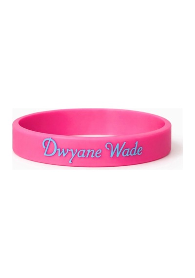 Dwayne Wade Pembe Miami Heat Sert Silikon 21 Cm Forma Numaralı & İmzalı Basketbol Nba Bileklik Pembe Pembe