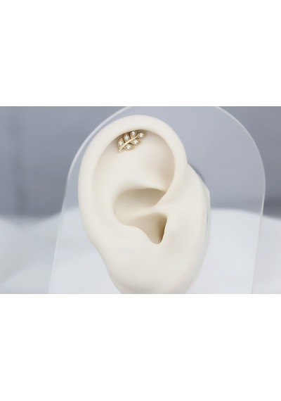 Glorria Altın Yaprak Helix Piercing Sarı