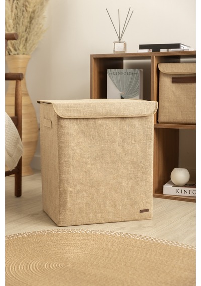 Tidy Jüt Kapaklı Düzenleyici Büyük Kutu 40x50x30cm 6012 Natural