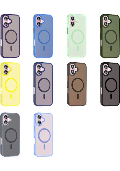 Apple Uyumlu iPhone 16 Kılıf M-safe Şarj Özellikli Mat Arka Yüzey Zore Sio Kapak Siyah