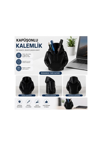 3d Yapımı Renkli Kalemlik Siyah - 932359506 Siyah