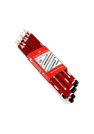 Faber Castell Köşeli Mercanlı Kurşun Kalem 12 Li Diğer