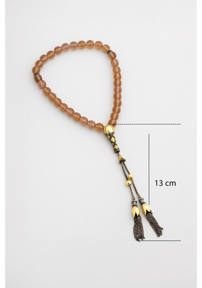 Zultanit Taşlı Siyah Rodyum Kaplama 27 Cm Gümüş Tesbih Siyah