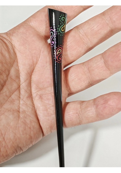 Etnik Esintili Renkli Paisley Desenli Kokonat Saç Çubuğu Çok Renkli