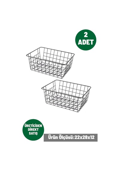 2 Adet Çok Amaçlı Sepet Organizer Banyo Düzenleyici Kiler Mutfak Organizer Dolap İçi Düzenleyici Met Diğer