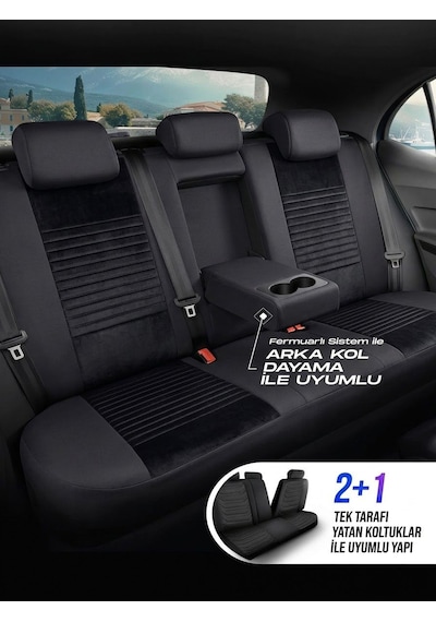 Fiat Linea Shadow Mavi Tay Tüyü Oto Koltuk Kılıfı Tam Set-kolay Montaj-terletmez-ortopedik 2007-2012