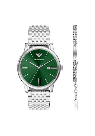 Emporio Armani Ar80087set Erkek Kol Saati Ve Bileklik Seti Metalik Gri