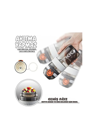 Tkk 550ml Silikon Pipetli Taşıma Kulplu Dayanıklı Malzeme Tritan Spor Matara Pembe Diğer