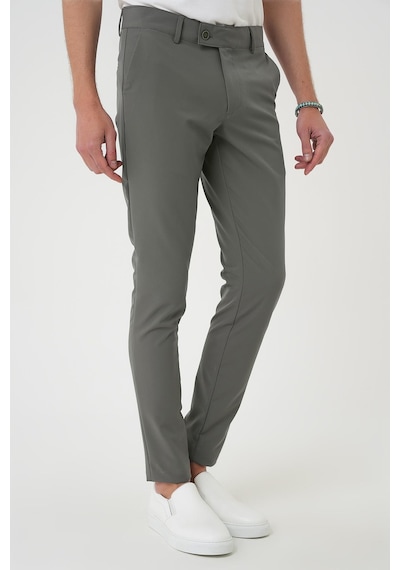 Efor Slim Fit Yan Cepli Düz Esnek Casual Su Yeşili Pantolon P 1144 Su Yeşili