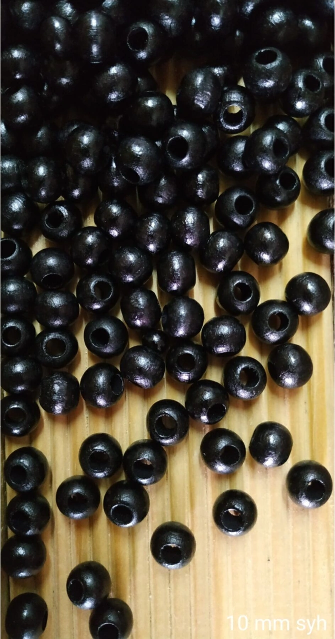 Ahşap Boncuk 10 Mm 100 Gr Ort 250 - 300 Adet Siyah