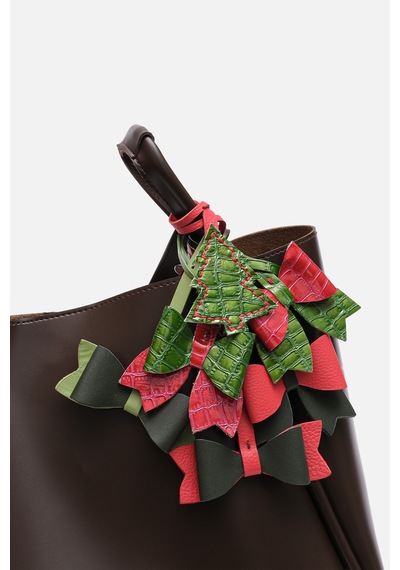 Hand Made Christmas Özel Hediyelik Çam Ağacı Yeşil &kırmızı Çanta Charm