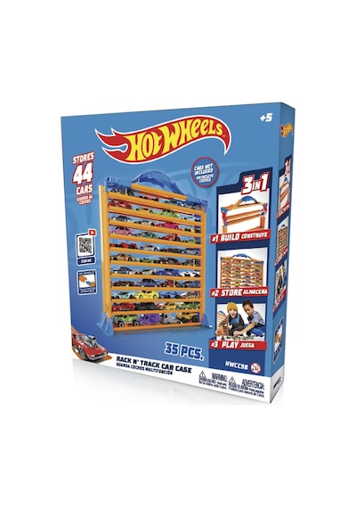 Hot Wheels Racentrack 44 Adet Araba İçin Depolama Rafı ve Yol Pisti HWCC9B
