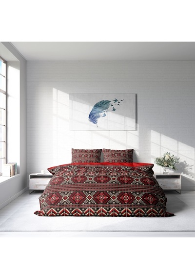 Monohome Old Design 3D Pamuk Saten Çift Kişilik Nevresim Takımı Çok Renkli