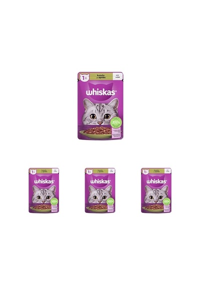 Whiskas Pouch Jöle İçinde Kuzulu Yetişkin Kedi Konservesi 85 Gr Tekli Paket 4 Paketi