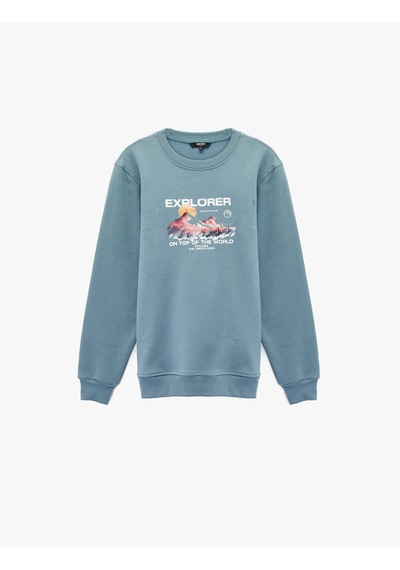 Koton Uzun Kollu Regular Fit Şardonlu Bisiklet Yaka Baskılı Sweatshirt Mavi 6wam70162mk Mavi Koton Uzun Kollu Regular Fit Şardonlu Bisiklet Yaka Baskılı Sweatshirt Mavi 6wam70162mk Mavi