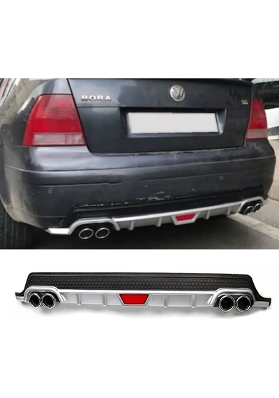 Vw Bora Uyumlu Gri Difüzör Difizör Yuvarlak Egzoz Görünüm Kulaklı Tip