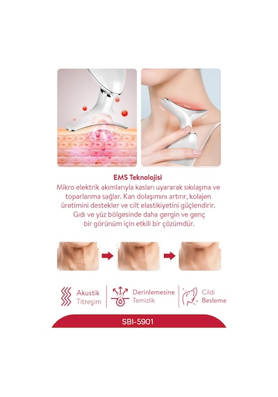 Sinbo Sbı-5901 Yüz Ve Boyun Bölgesi Sıkılaştırıcı - Kırmızı