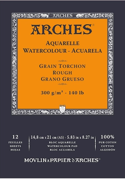 Arches Sulu Boya Blok Defter Rough 300g 12 Yaprak 14.8x21