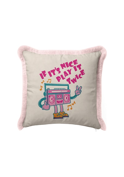 Retro Müzik Kaset Pop Art Saçaklı Yastık Kılıfı - Eğlenceli Genç Odası Pembe Püsküllü Kırlent Kılıfı Yalın Rota Aura Retro Müzik Kaset Pop Art Saçaklı Yastık Kılıfı - Eğlenceli Genç Odası Pembe Püsküllü Kırlent Kılıfı Yalın Rota Aura