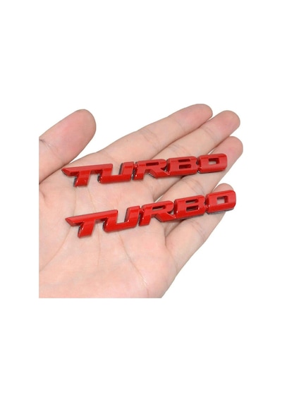 Turbo Kırmızı Çamurluk Yazısı Seti 2'li 3m 3d Abs Seat Leon