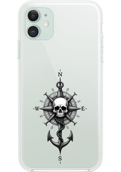 Apple Uyumlu iPhone 11 Şeffaf Kılıf Pirate 5 Tasarımlı