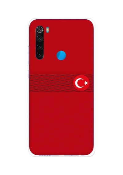Redmi Note 8 Uyumlu Türk Milli Takım Izgara Desenli Forma Baskılı Silikon Kılıf Renkli
