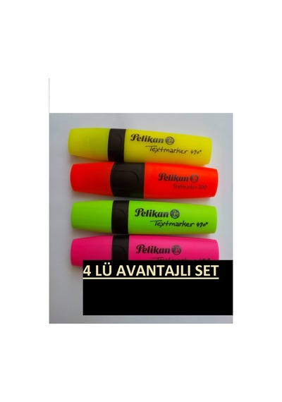 Fosforlu Kalem Set 4 Lü Sarı