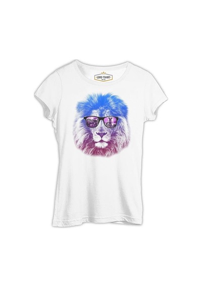 Summer - Aslan Beyaz Kadın Tshirt 001