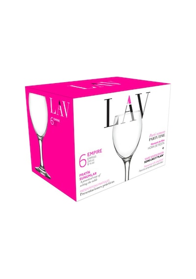Lav Empire Cam Kırmızı Şarap Kadehi 6'lı 245 ml Ayaklı (Meşrubat Bardağı)