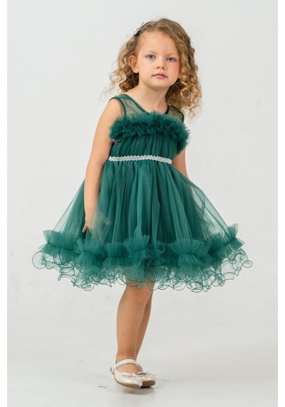 Mnk Baby & Kids Aizona Kız Çocuk Abiye M00782 Yeşil