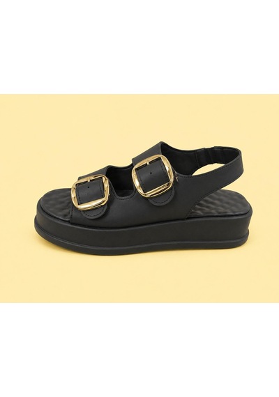Trendyshose 06474 Rahat Anatomic Toka Ayarlanabilir Garantılı Kadın Sandalet Siyah
