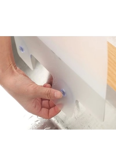 Lavabo Ve Ocak Sıçrama Önleyici Vantuzlu Kalkan Şeffaf