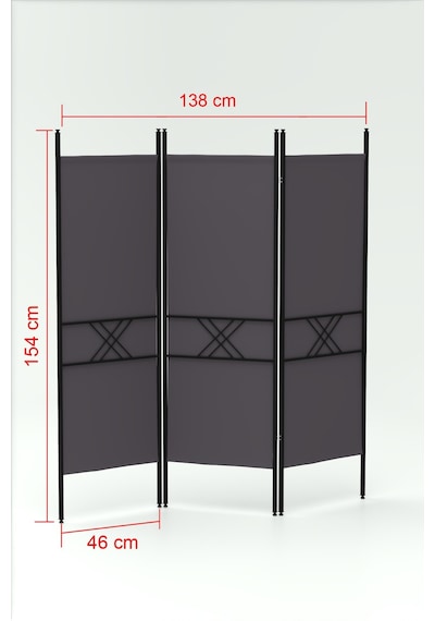 Retodesign 3 Kanatlı Paravan 1443 Siyah