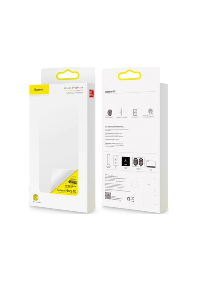 Baseus Sm Galaxy Note 10 Full Ekran Koruyucu 0.15Mm 2 Adet Set 0 Şeffaf
