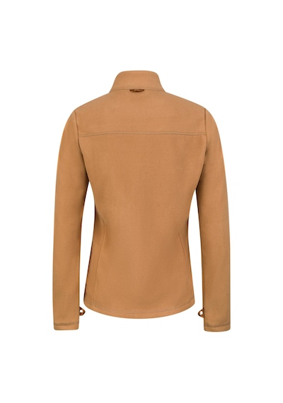 2As Cara Kadın Tam Fermuarlı İnce Polar Sweatshirt Camel