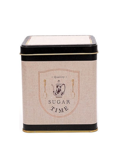 Azura Sugar Desenli Kare Metal Saklama Kabı 12 x 12 x 13.7 CM 1.8 L Çok Renkli