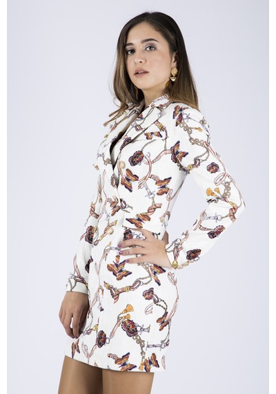 Favori Tekstil Elbise Ekru