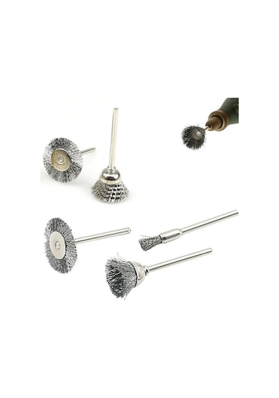 Mini Gravür Makinaları Için Pas Kir Temizleme Çelik Fırça Seti