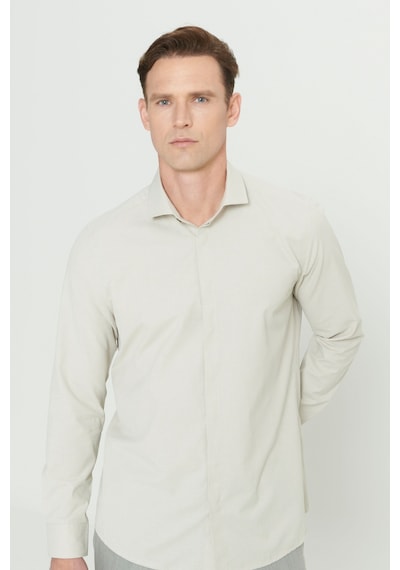 AC&Co / Altınyıldız Classics Erkek Acık Hakı Slim Fit Dar Kesim Klasik Yaka Pamuklu Armürlü Gömlek Açık Haki AC&Co / Altınyıldız Classics Erkek Acık Hakı Slim Fit Dar Kesim Klasik Yaka Pamuklu Armürlü Gömlek Açık Haki