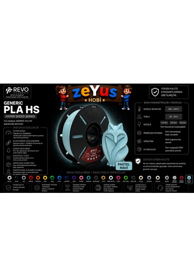 Generic Pla Hs Hyper Speed Filament Pastel Mavi 1.75 Mm 1000 Gr