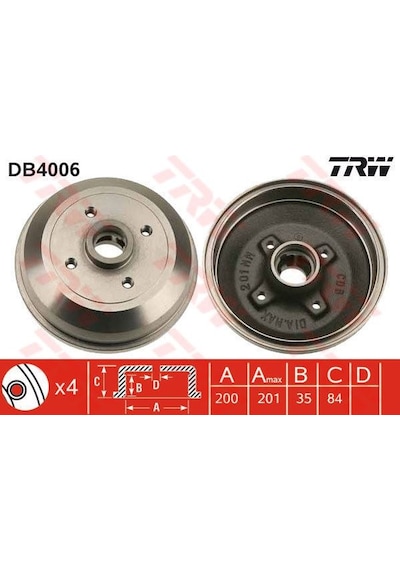 Trw Db4006 Arka Fren Kampanası Corsa A Corsa B Abs Harıc