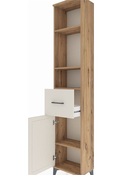 Arges Dolap 4 Raflı Tek Çekmeceli Tek Kapaklı 44x30x221 Çam-a... Çam