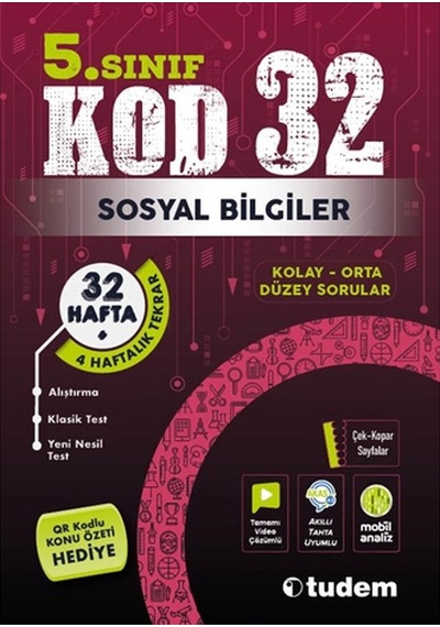 5. Sınıf Sosyal Bilgiler KOD 32 -  Tudem Yayınları