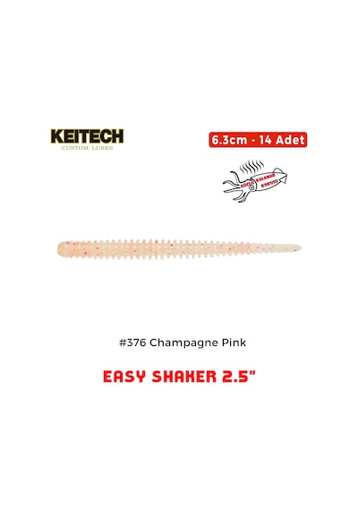 Keitech Easy Shaker 6.3cm 2.5" 376 Champagne Pink Kokulu Silikon Kurt