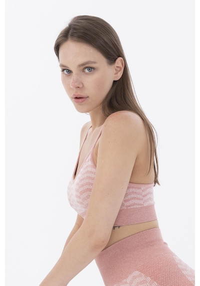 Maraton Active Slimfit Kadın V Yaka Kolsuz Koşu Gül Bra 813089-Gül
