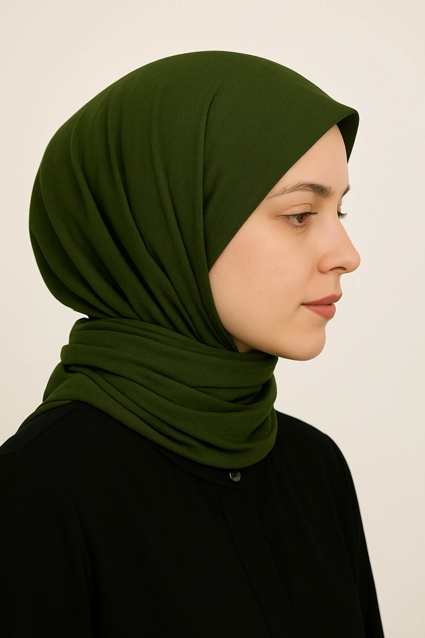 Mim Eşarp Pratik Çıtçıtlı Şal Haki
