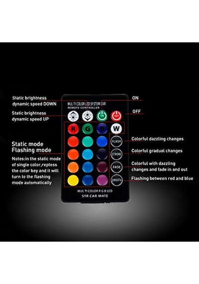 Meyzone Kumandalı Çakarlı Rgb T10 Park Ledi Far Ledi Renkli Park Ampulü