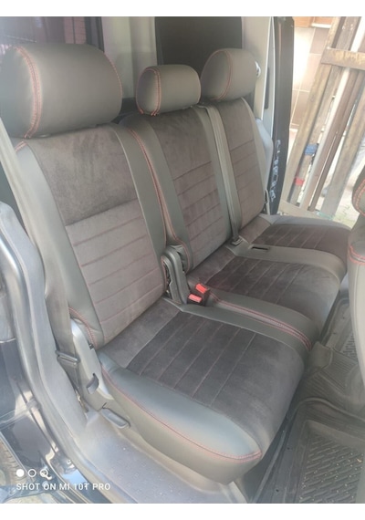 Volkswogen Caddy 2012 2014 Arası Uyumlu Siyah Taytüyü Siyah Deri Karışımı Kırmızı Ip