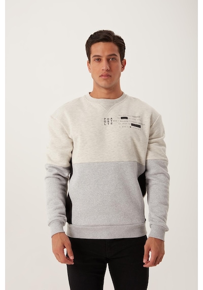 Polostate Erkek Çift Sweatshirt Gri Melanj