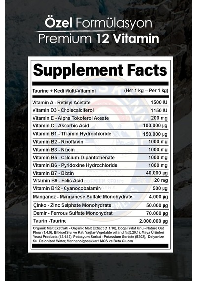 Taurine + Premium Ve Organik Kedi Multi-vitamini